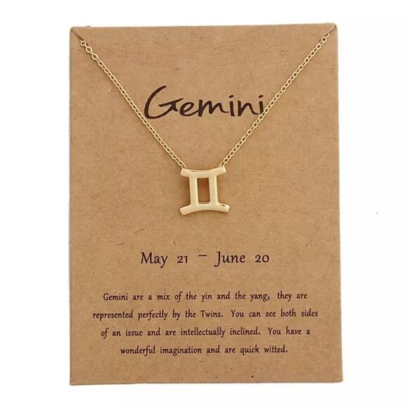 🆕Gemini Zodiac Astrology Pendant Necklace - Picture 1 of 5